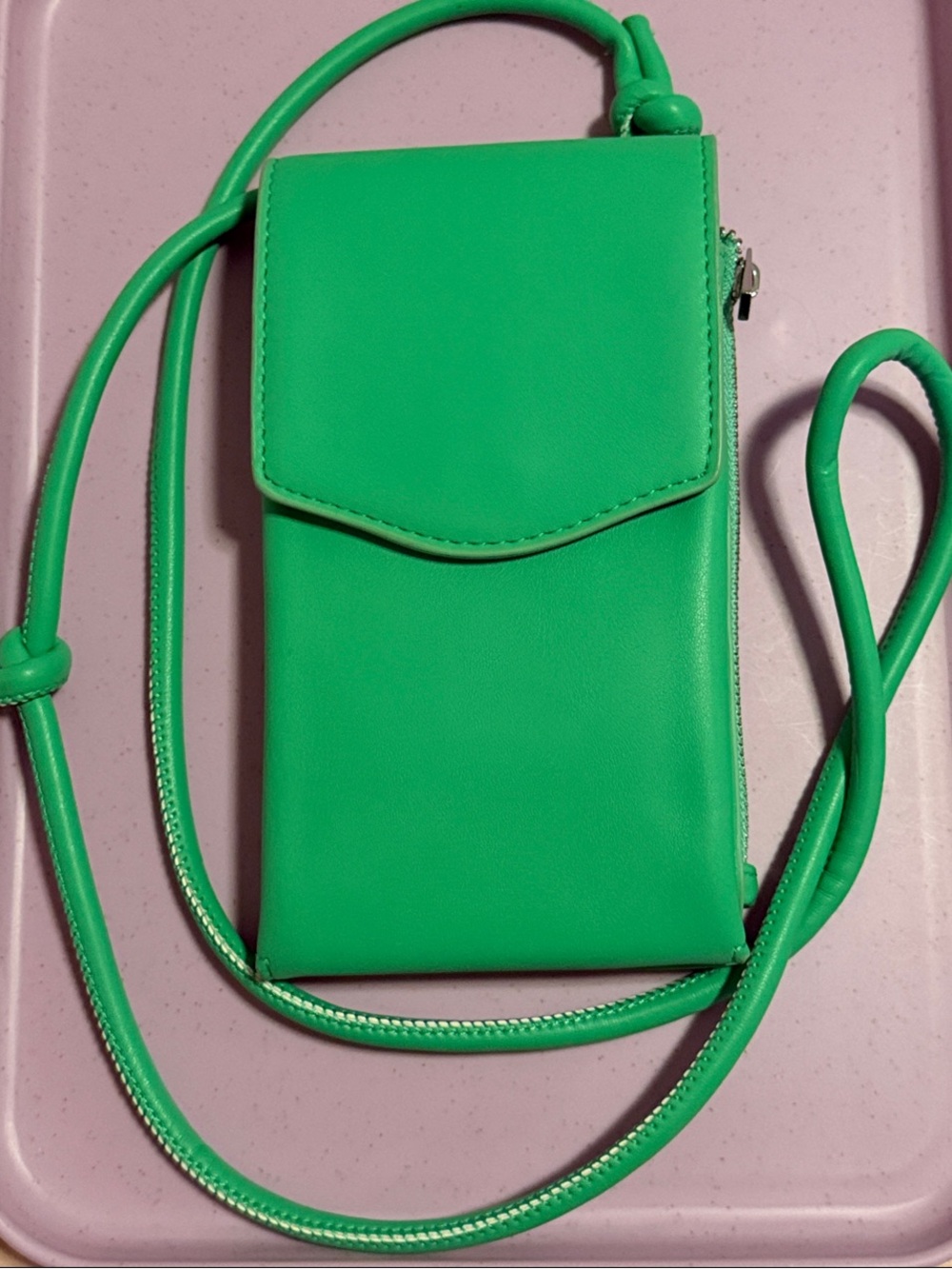 a new day like new Vibrant Green Crossbody Phone Pouch